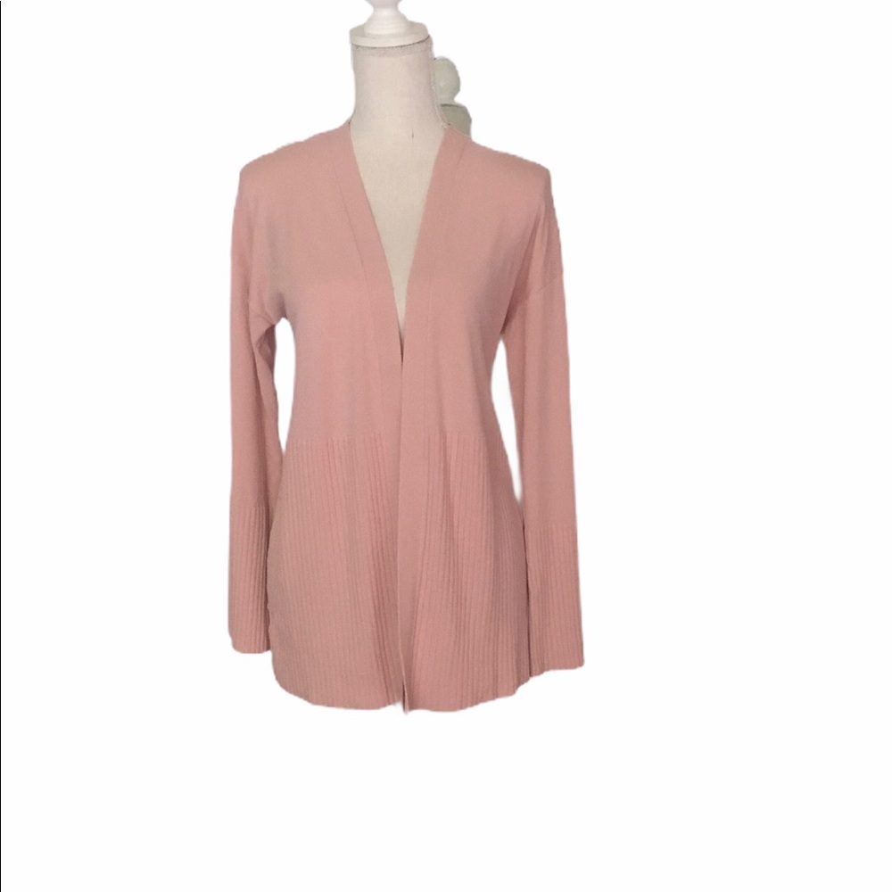 Ann Taylor Coral Pink Open Front Cardigan Size Small